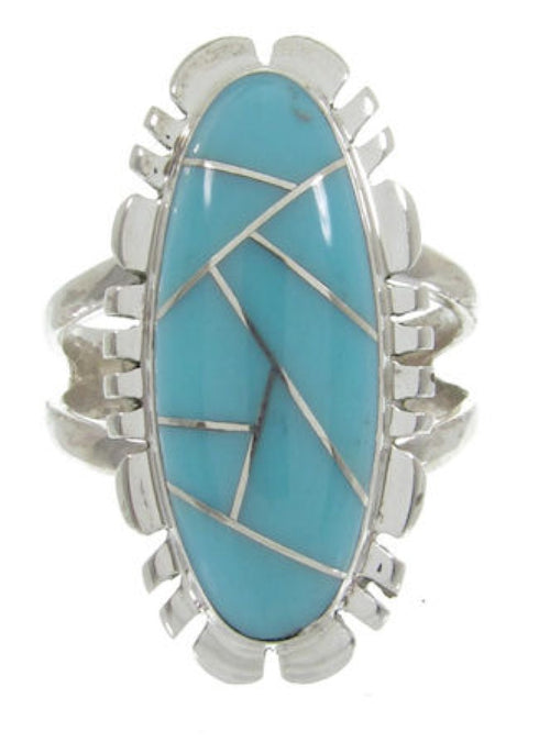 Silver Turquoise Ring Southwest Jewelry Size 8-3/4 IS61693